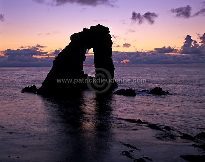 Foula: Gaada Stack at sunset, Shetland - Gaada Stack, Foula 13107