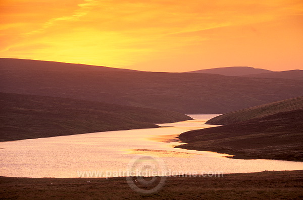 Loch of Cliff at sunset, Unst, Shetland - Loch of Cliff, Unst  14043
