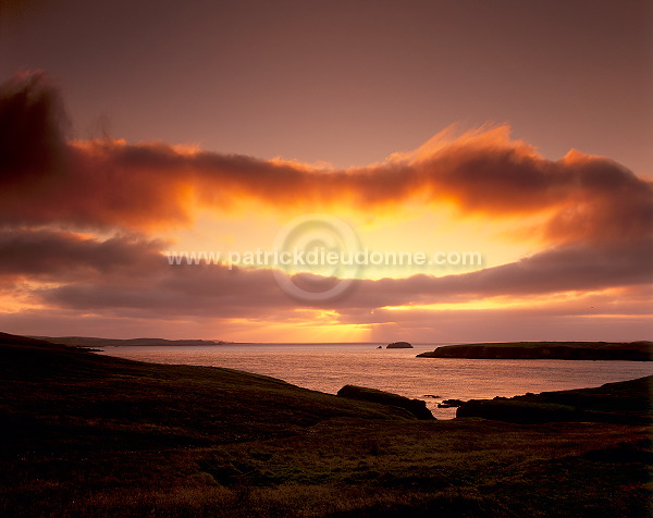 Sunset, Point of Coppister, Unst, Shetland. - Coucher de soleil, Coppister 14108
