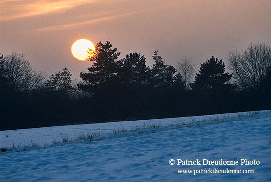 Soir de neige, vallée Moselle, Lorraine, France - 17094