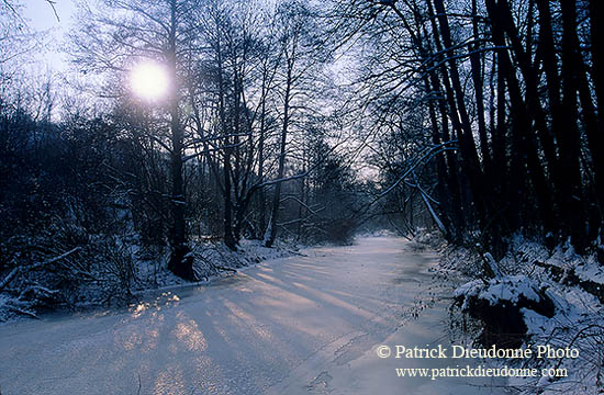 La Moselle (bras) prise par les glaces en hiver, près de Toul, France - 17137