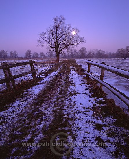 Crepuscule, vallee de Meuse en hiver, France - FME143