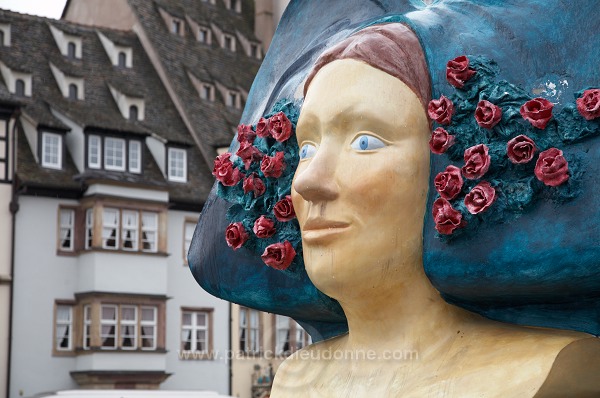 Strasbourg, Alsatian maiden statue, Alsace, France -