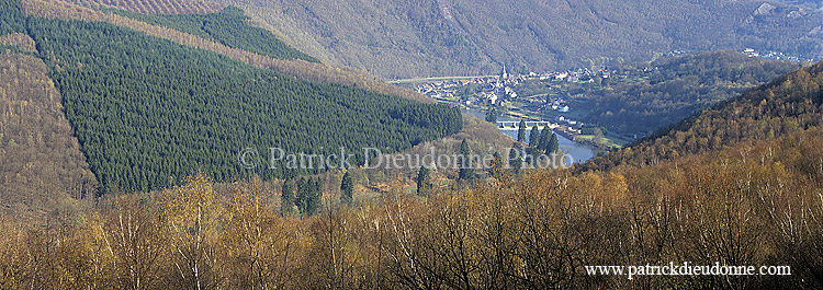 Vue sur Monthermé, Ardennes, France / View of Monthermé, Ardennes, France. (FLO 67P 0005)