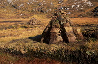 Stacked peat, Lewis, Scotland - Tourbe, Lewis, Ecosse - 18774