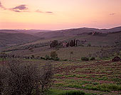 Tuscany, Chianti, Sunset & vineyards - Toscane, Chianti  12092