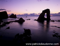 Foula: Gaada Stack at sunset, Shetland - Gaada Stack, Foula  13110