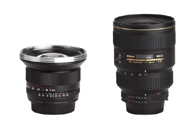 Zeiss 18 mm Distagon vs Nikon 17-35 AFS