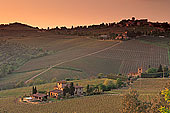 Tuscany, Chianti, Sunset & vineyards - Toscane, Chianti  12099