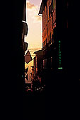 Tuscany, Cortona: street at sunset - Toscane, Cortone  12224